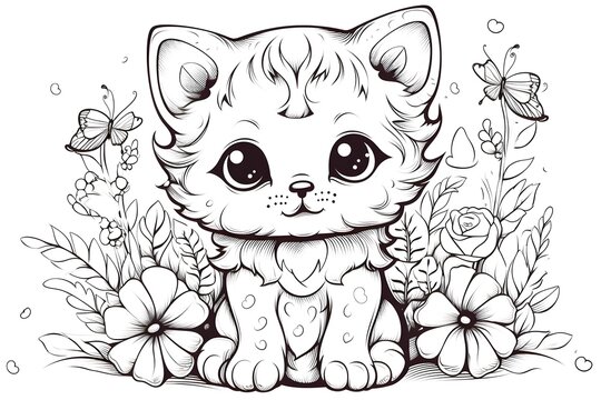 Kitty Coloring Page Images – Browse 79,672 Stock Photos, Vectors ...