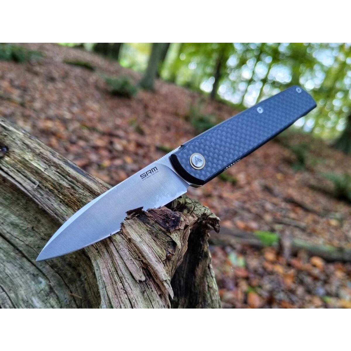 SRM Knives Qrick 408L-KB Hidden Flipper 14C28N Stahl G10 / Carbon
