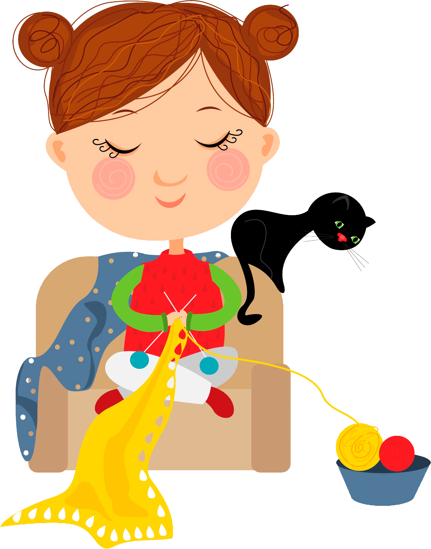 Knitting girl - Free vector clipart images on clipart library.com