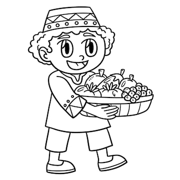 kwanzaa fruit basket coloring pages