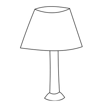 isolated table lamp, outline Stock-Vektorgrafik | Adobe Stock
