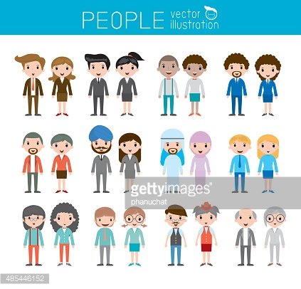 People Characters, Large Group Of People, Vector Background Stock ...