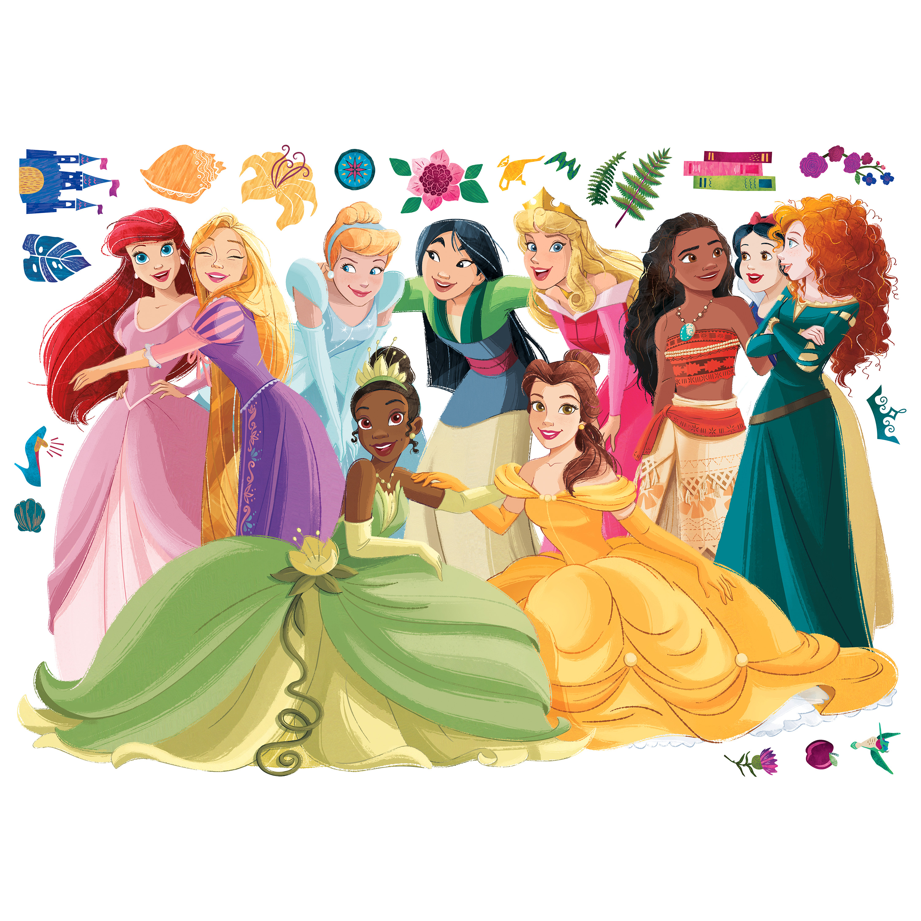 RoomMates Disney Princess Group Extra Large Peel &amp; Stick Wall ...
