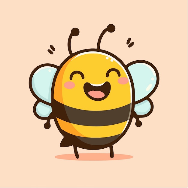 Premium Vector | Bees are laughing in cartoon style
