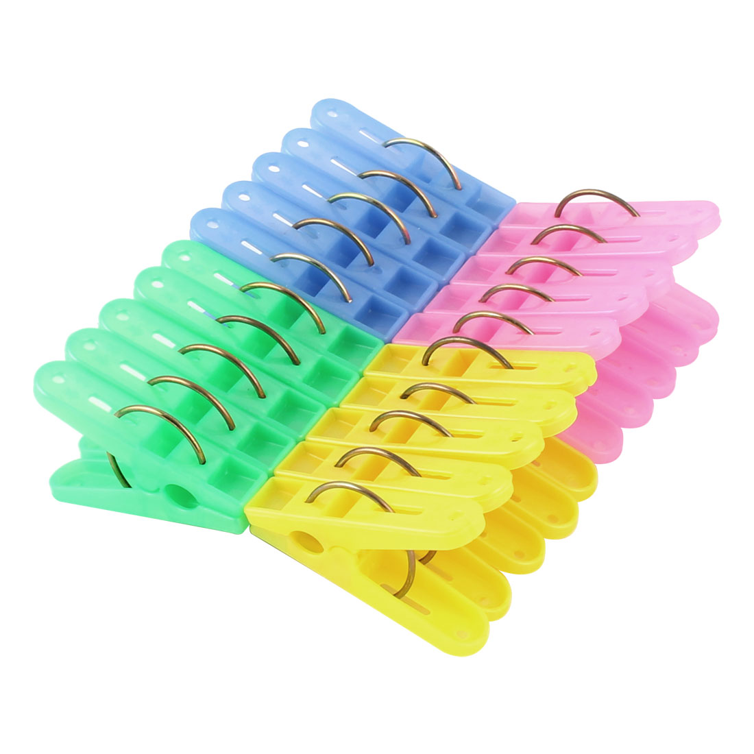 Plastic Laundry Clothes Drying Pegs Clips Pins Clothespins Assorted Color  20pcs
