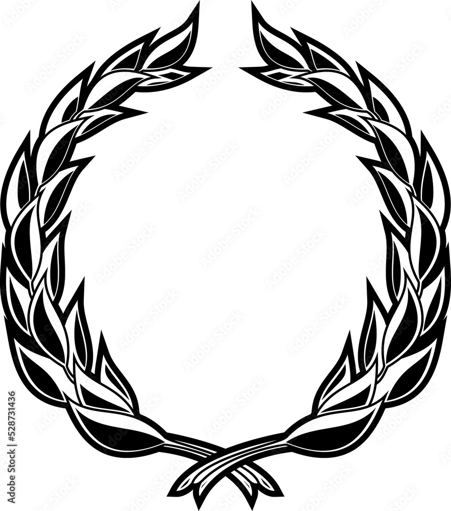 Poster, Wandbilder Laurel wreath vector icon, symbol of glory, frame,  35.3x40 cm