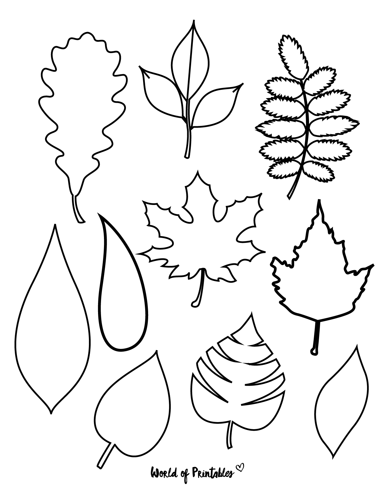 37 Printable Leaf Templates, Outlines &amp; Shapes (Free) - World of ...
