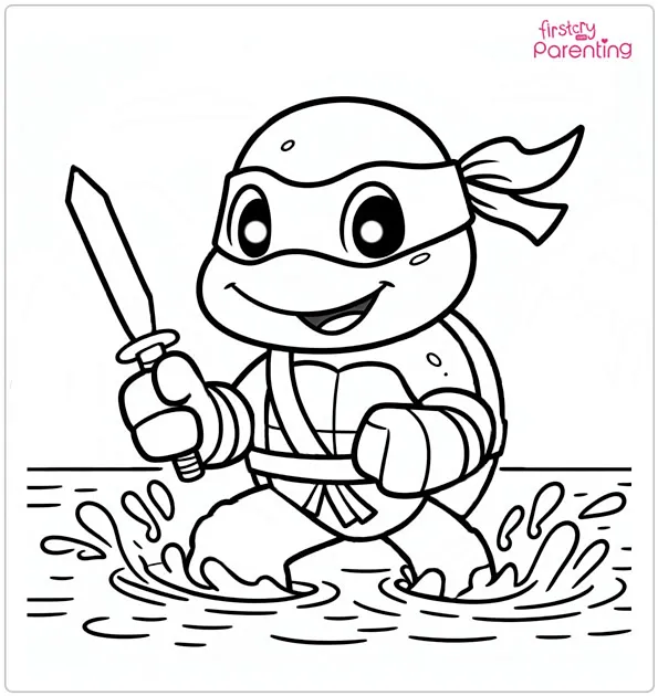leonardo ninja turtle coloring page