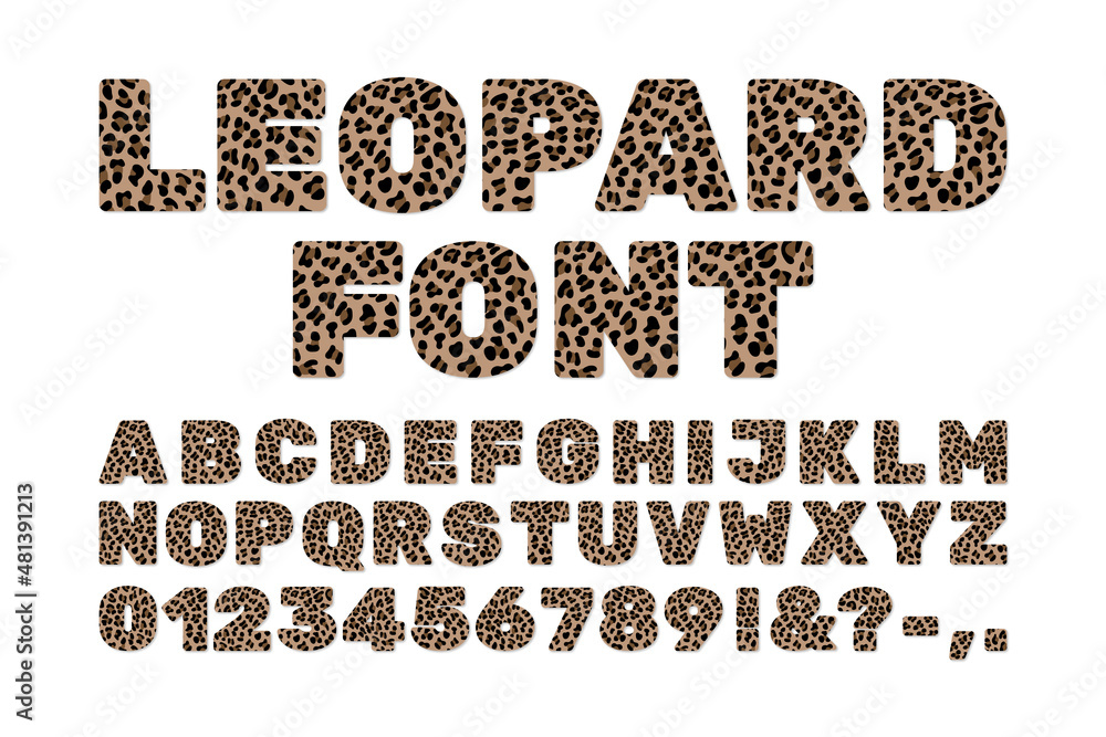 leopard print font