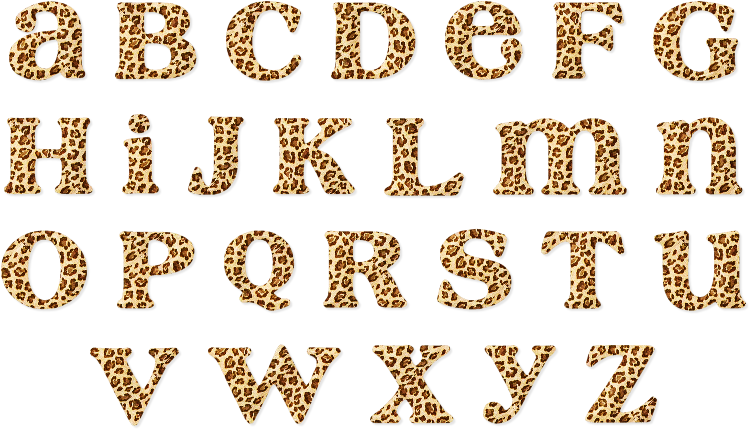 leopard print font