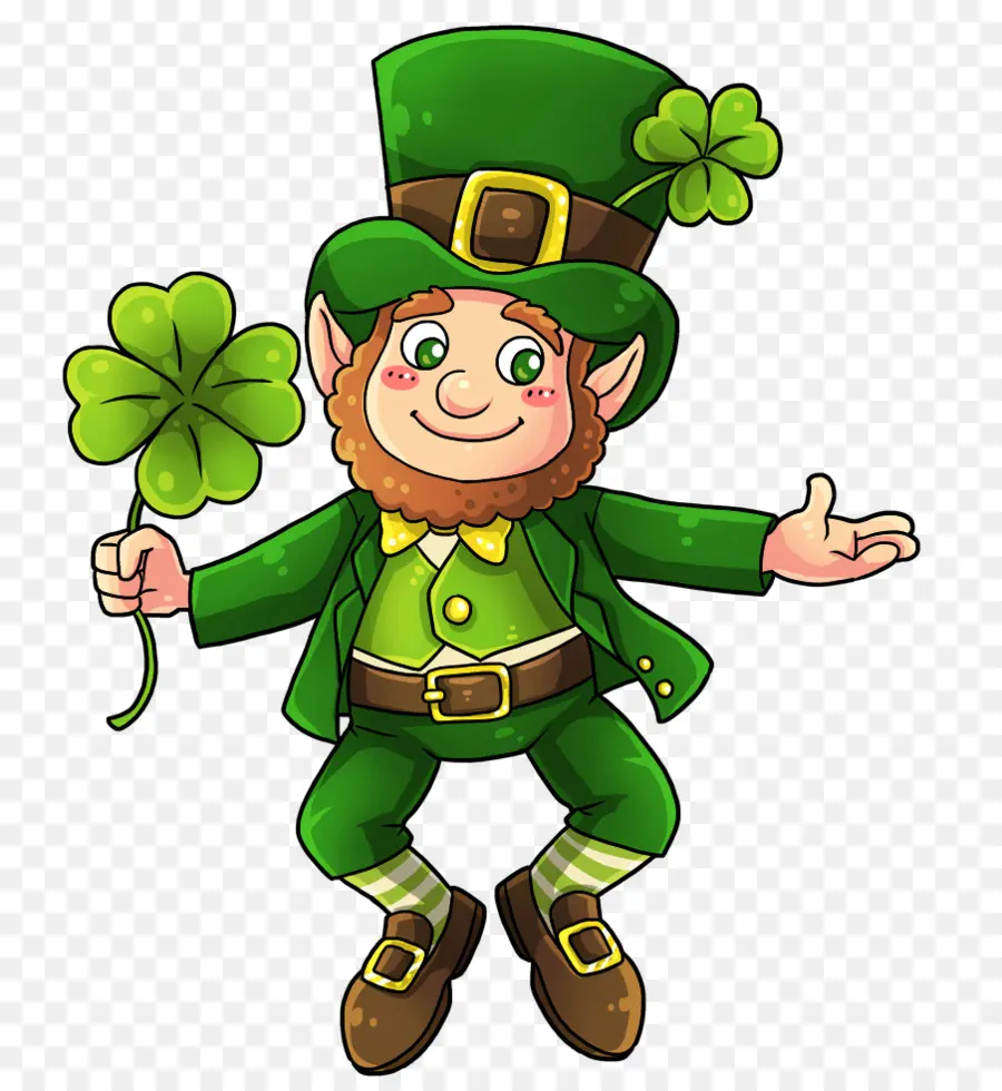 Leprechaun - Leprechaun Holding Shamrock - CleanPNG / KissPNG