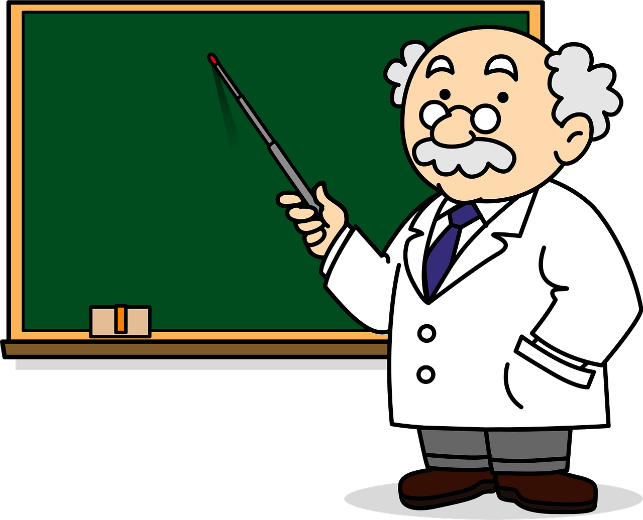 Professor is Teaching a Lesson at the Blackboard - Free vector ...