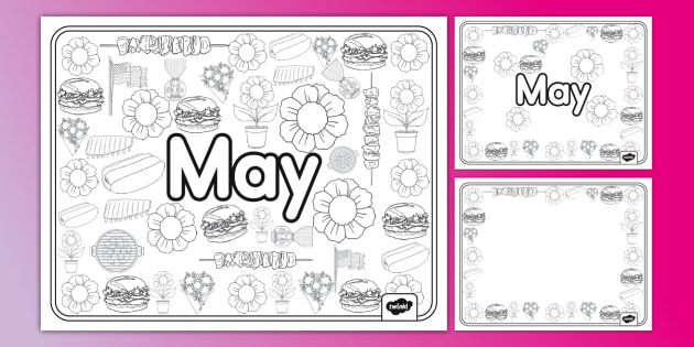 Lets Doodle! May Coloring Sheets (teacher made) - Twinkl