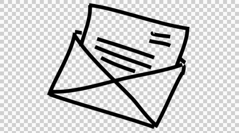 envelope letter animation illustration line drawing transparent background