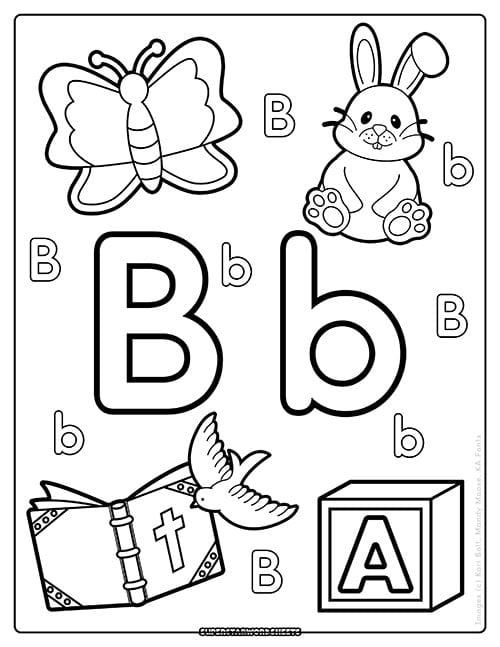 Letter B Coloring Pages - Superstar Worksheets