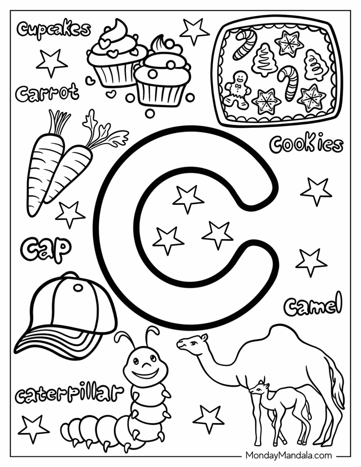 20 Letter C Coloring Pages (Free PDF Printables)
