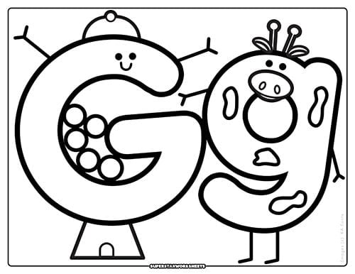 letter g coloring pages preschool