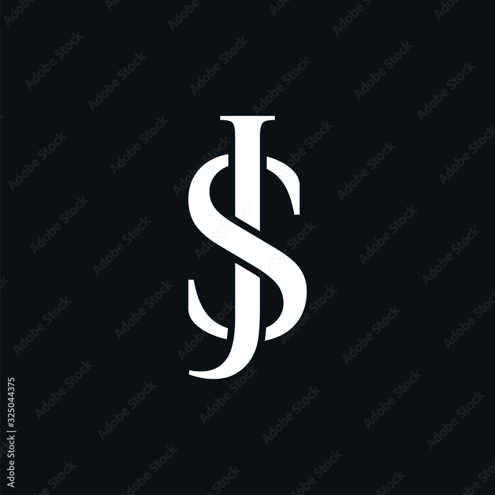 Stock-Vektorgrafik „Initial letter JS or SJ logo template with ...
