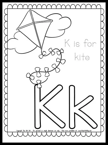 letter k coloring page