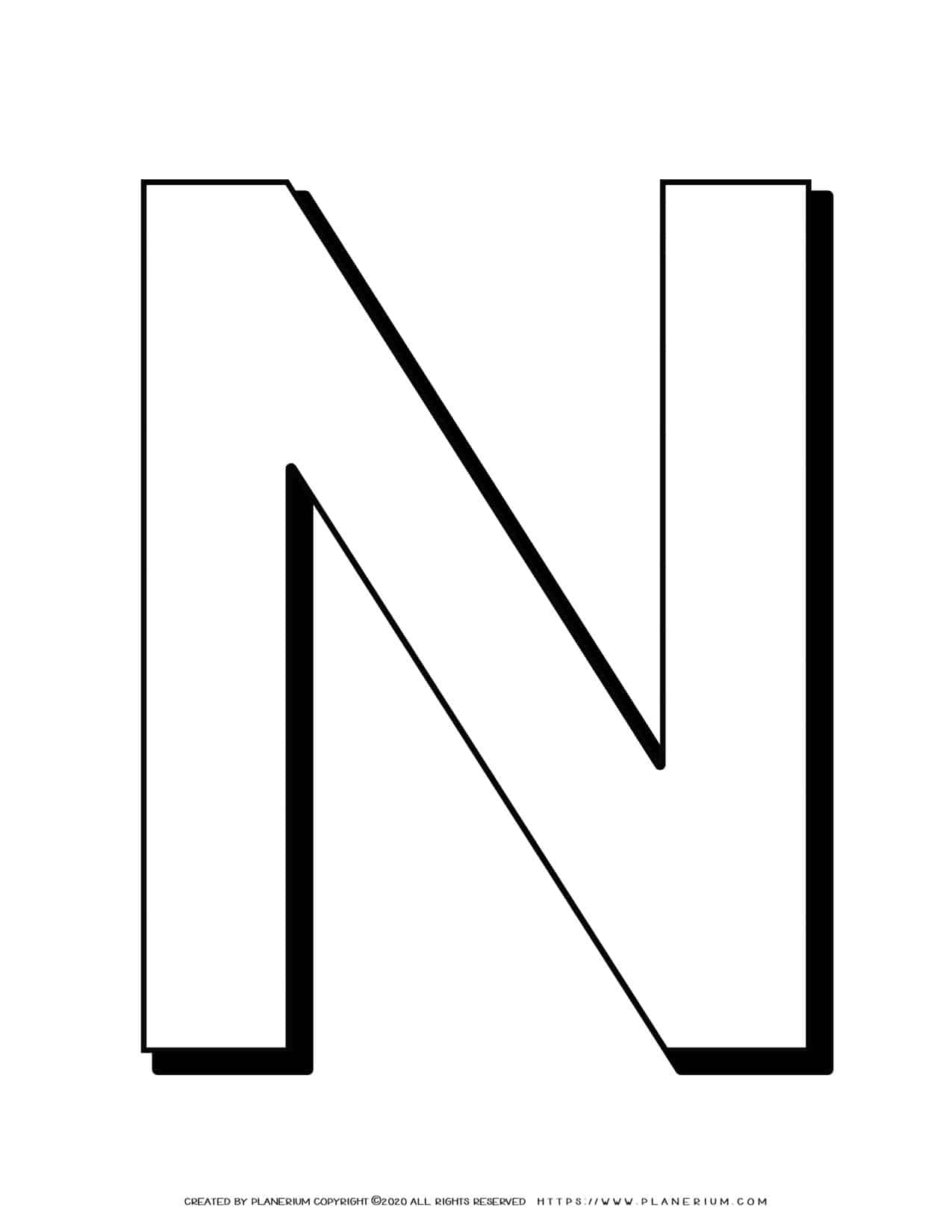 letter n coloring page