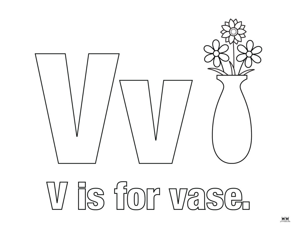 letter v coloring page