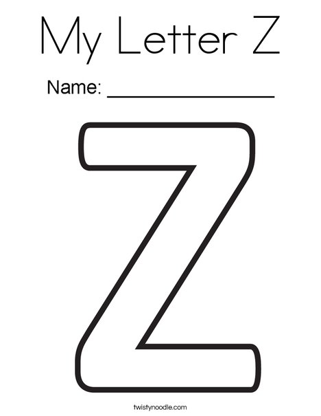 letter z coloring page