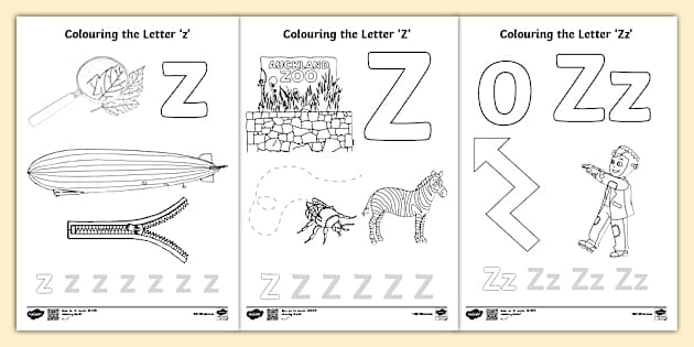 letter z coloring pages