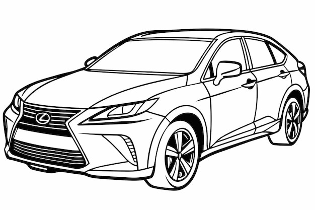 Lexus RX Car Vector Illustration White Background Cartoon Clipart ...