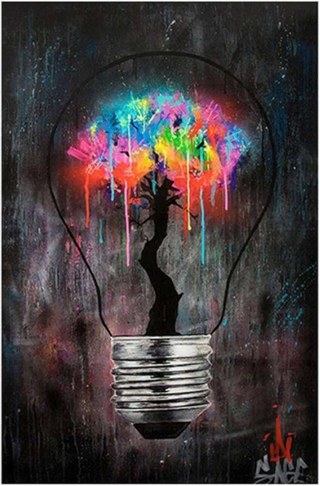 light bulb art