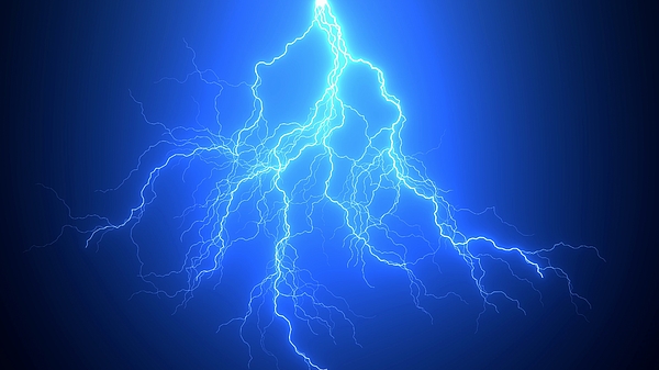 Beautiful Realistic Impact of lighting Strikes or lightning bolt,  electrical storm, thunderstorm with flashing lightning ,4k High Quality, 3d  render ...