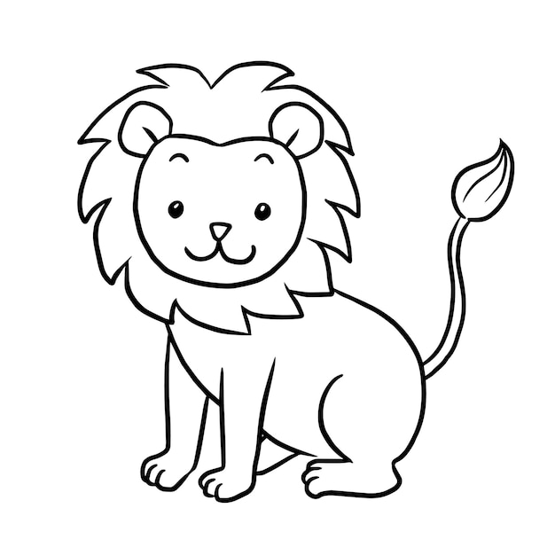 lion drawing cartoon
