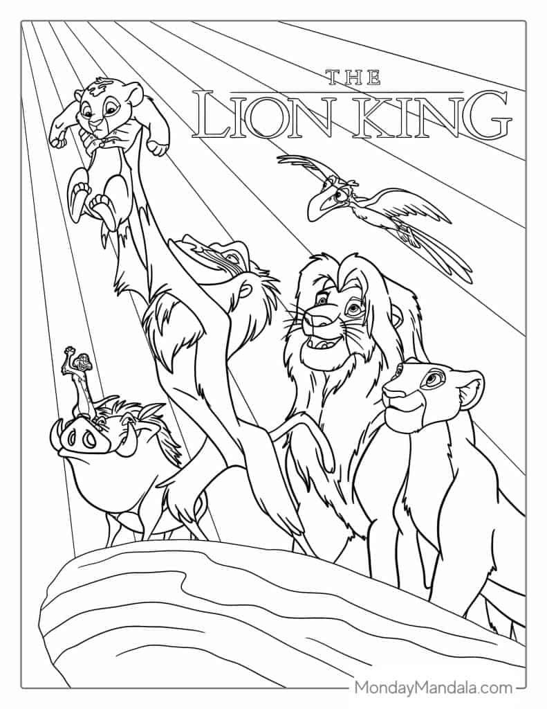 lion king pictures to color