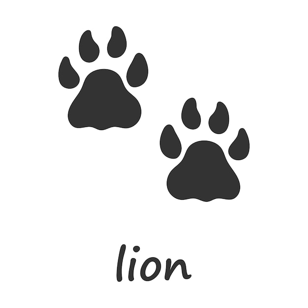 Premium Vector | Lion paws Lion paw print Vector illustration