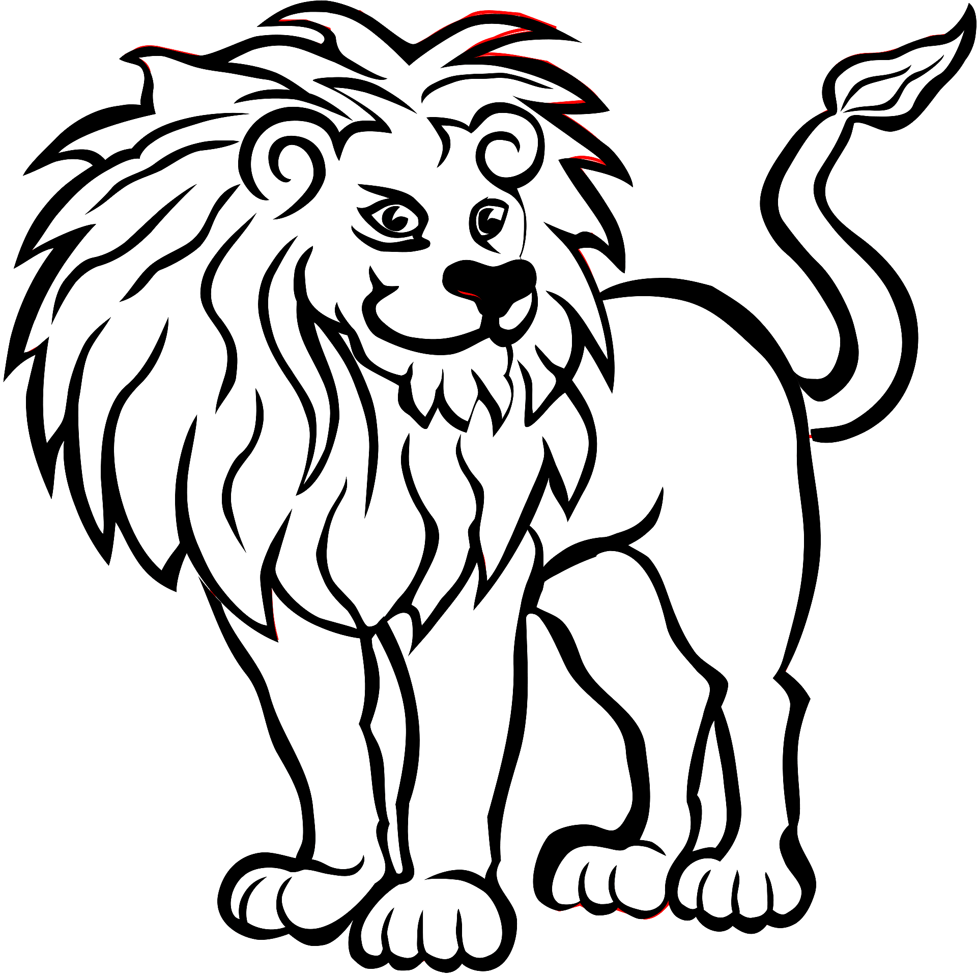Lion - Black and White - Free vector clipart images on clipart library.com