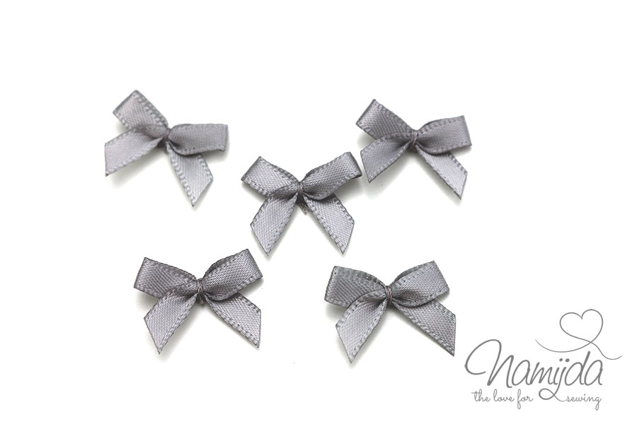 5 ♥ LiTTLE BOWS GRAU - 19x16mm ♥