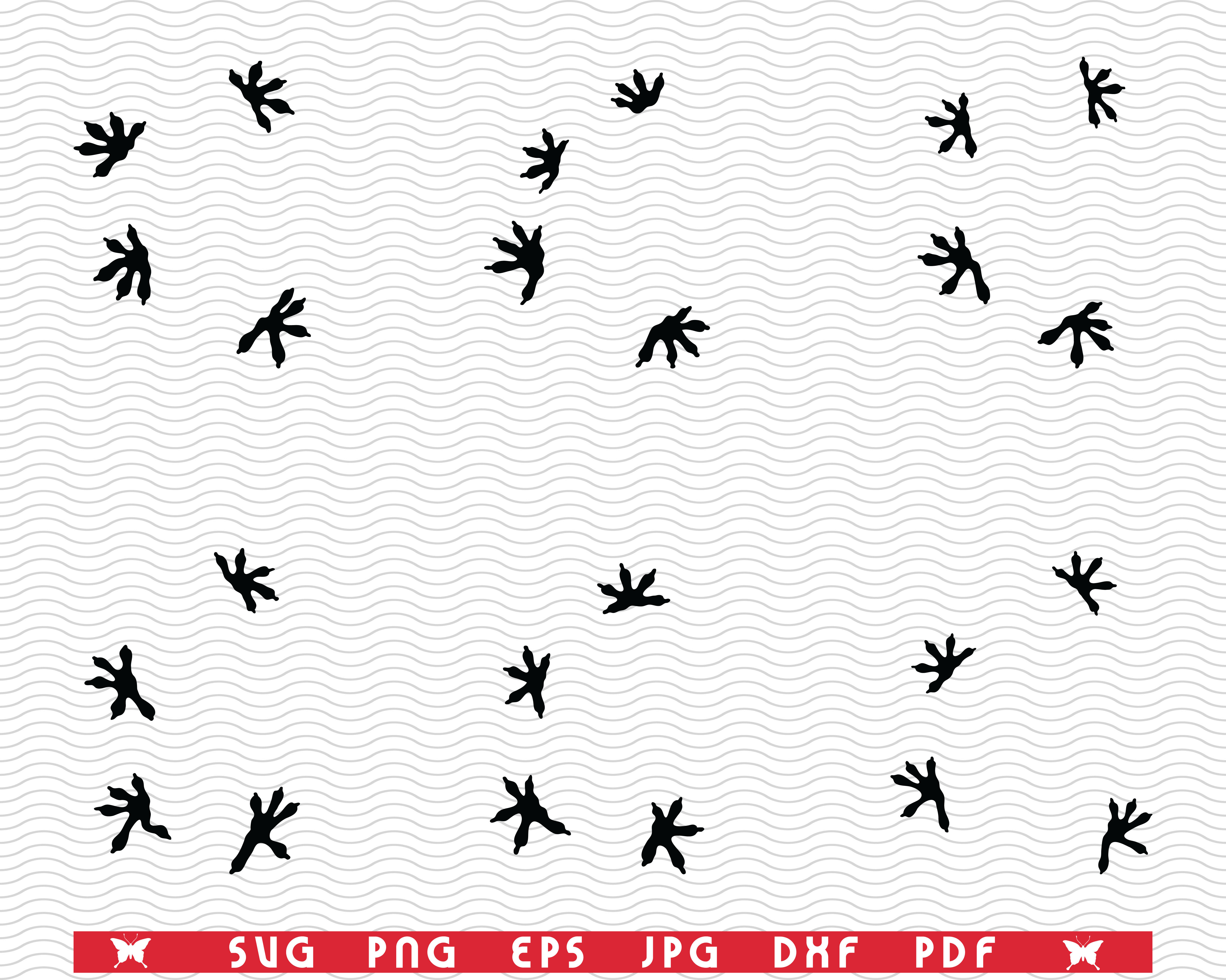 lizard footprints cliparts