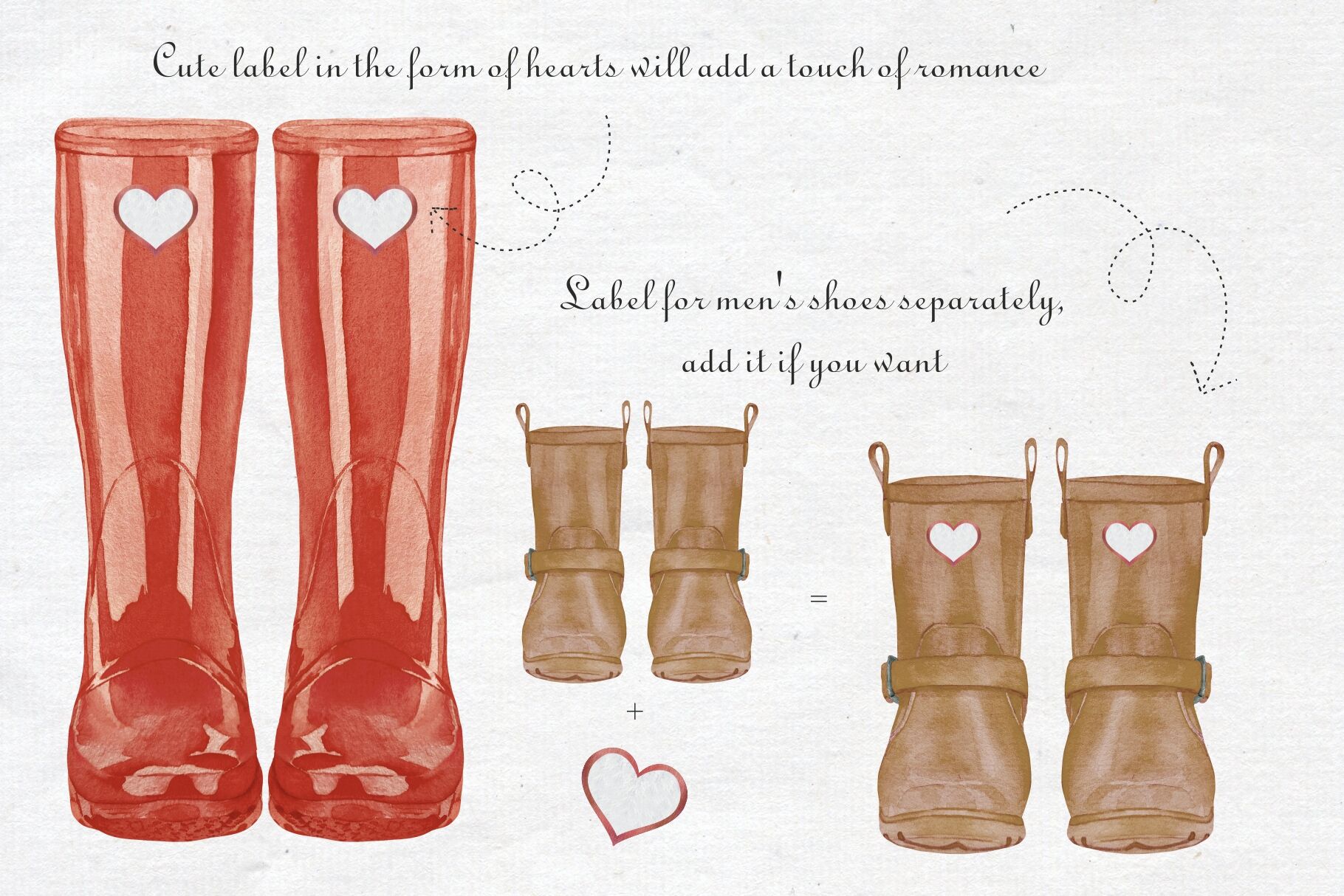 Wellies Love Clipart Set By Art and Funny | TheHungryJPEG