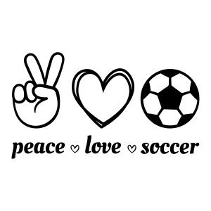 Peace Love Soccer SVG, Soccer Ball Sublimation SVG Clipart Instant Design