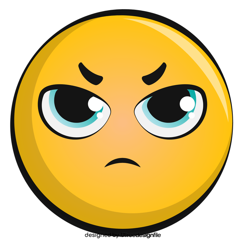 Angry face emoji, emoticon, smiley clipart free download