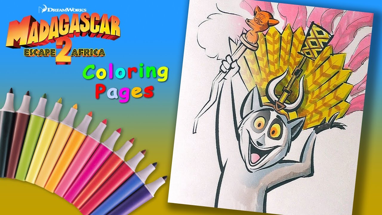 madagascar coloring pages king julien