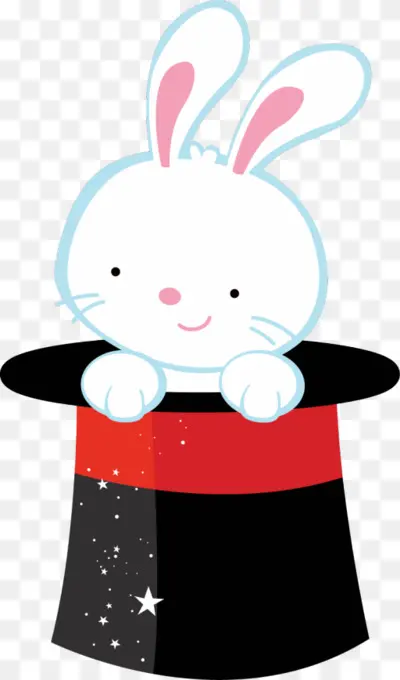 Rabbit In Hat - Cute Rabbit in Magic Hat - CleanPNG / KissPNG