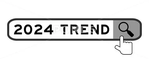 Search banner in word 2024 trend with hand over magnifier icon on ...