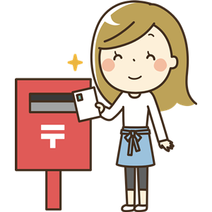 Mailing a Japanese Postcard clipart, cliparts of Mailing a ...