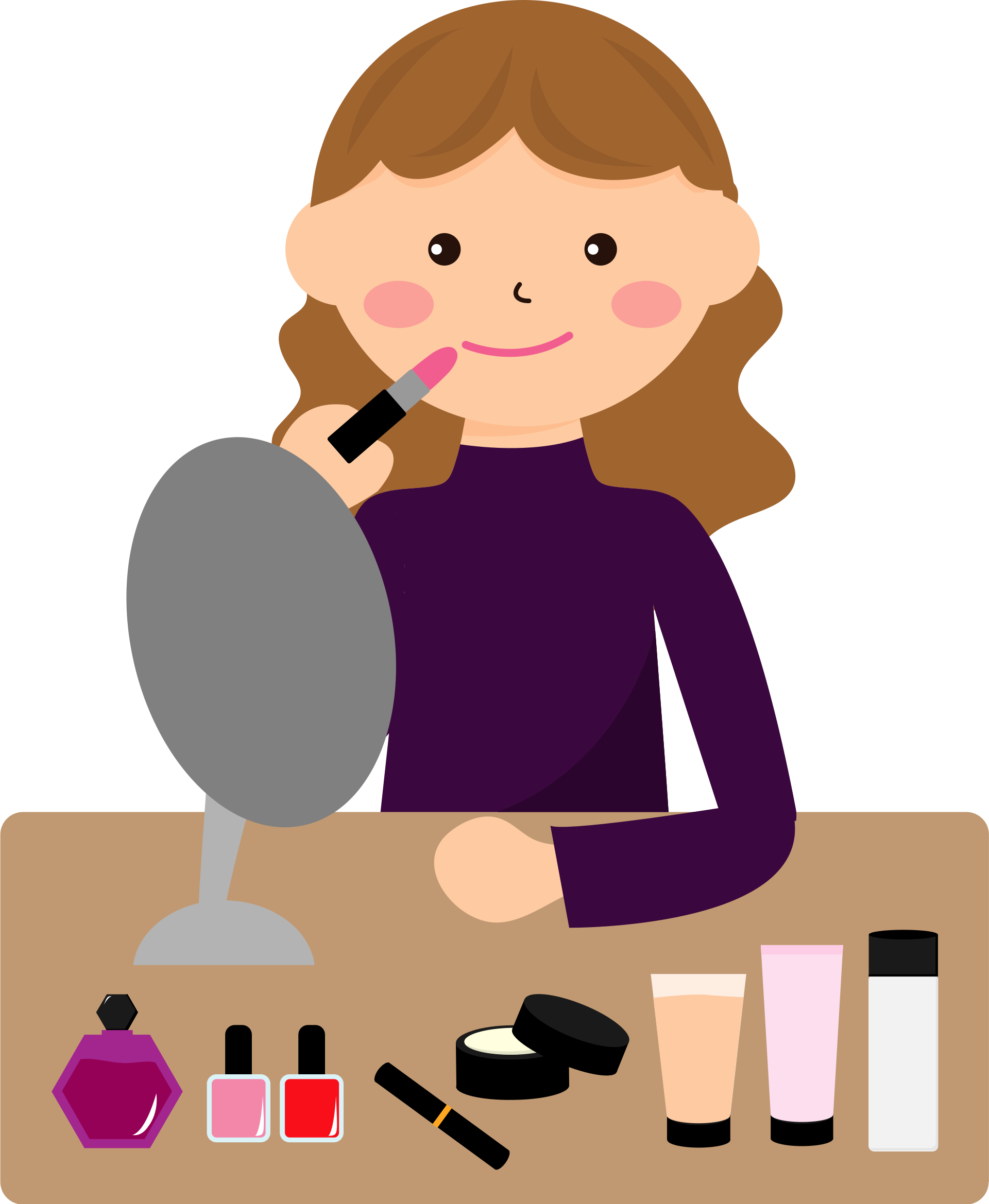 Woman is Putting on Make up - Free vector clipart images on ...