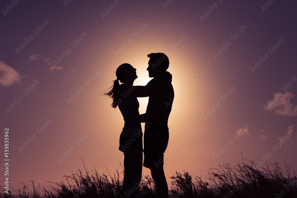 man and woman silhouette