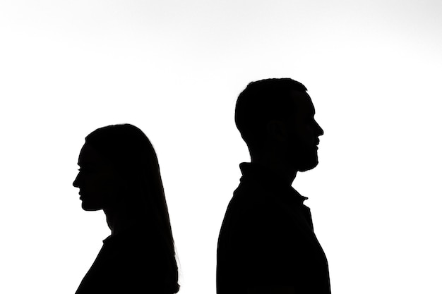 man woman silhouette