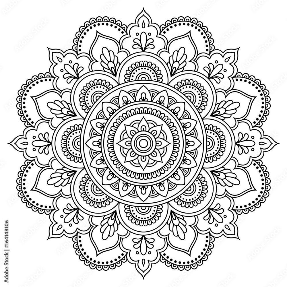 Poster, Wandbilder Circular pattern in the form of a mandala, 40x40 cm