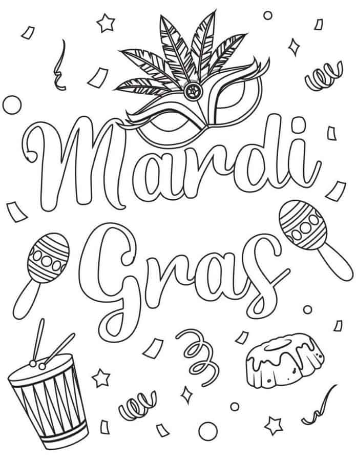 mardi gras coloring pages free printable