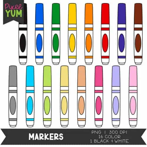 markers cliparts