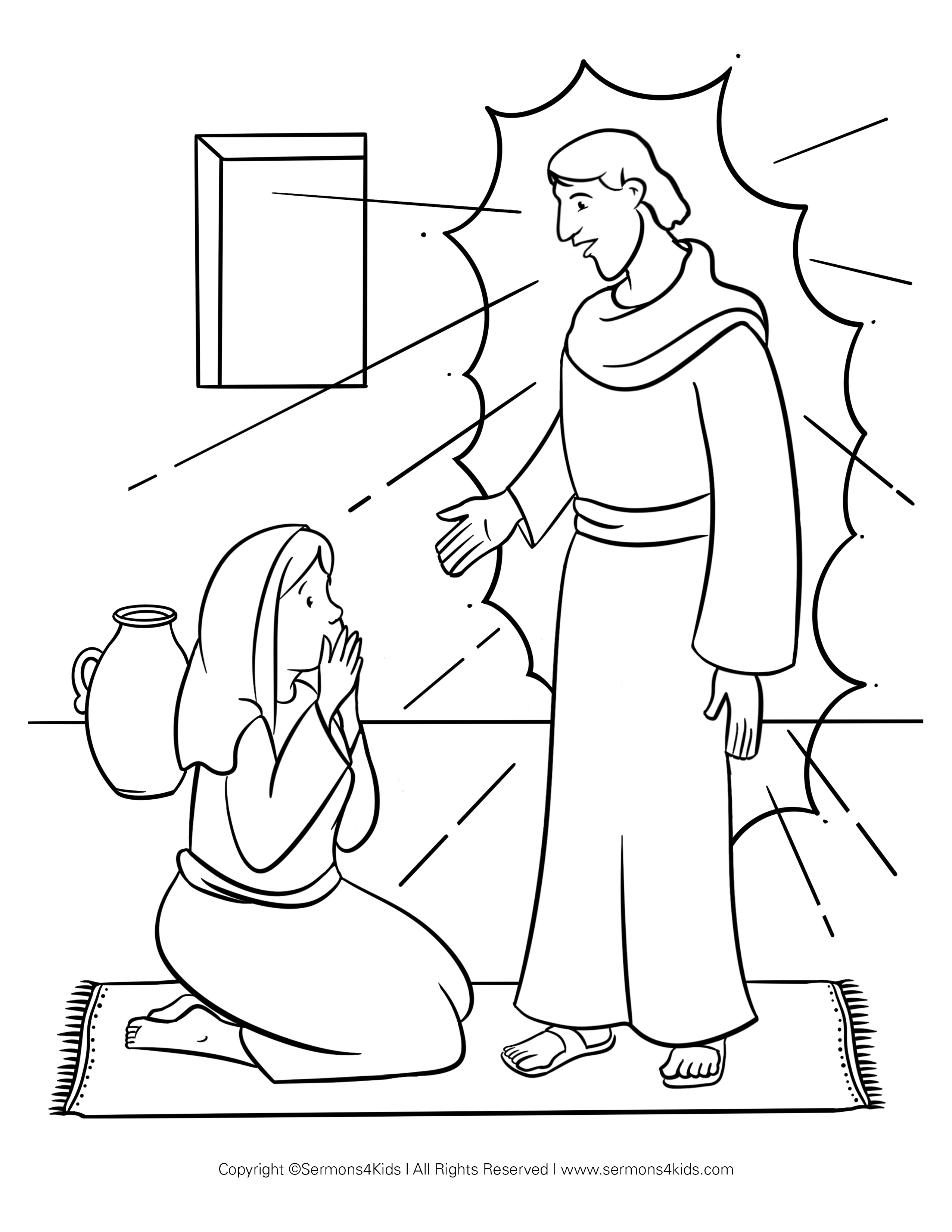 mary and angel coloring page